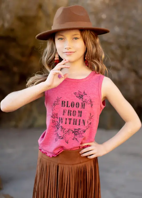 Neila Tank in Heather Wild Rose