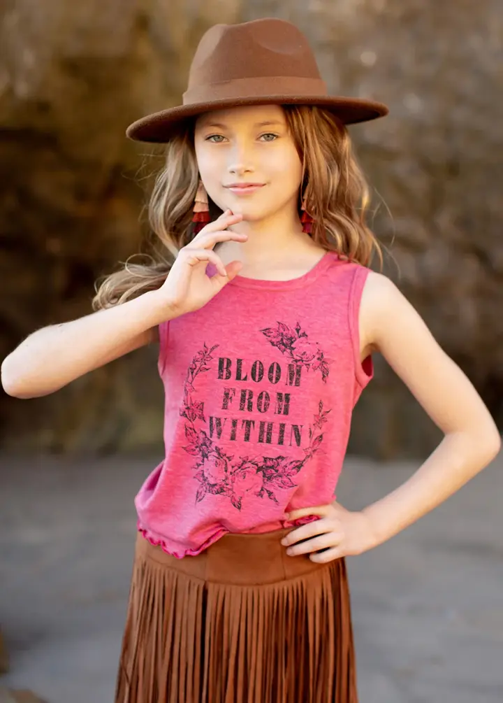 Neila Tank in Heather Wild Rose