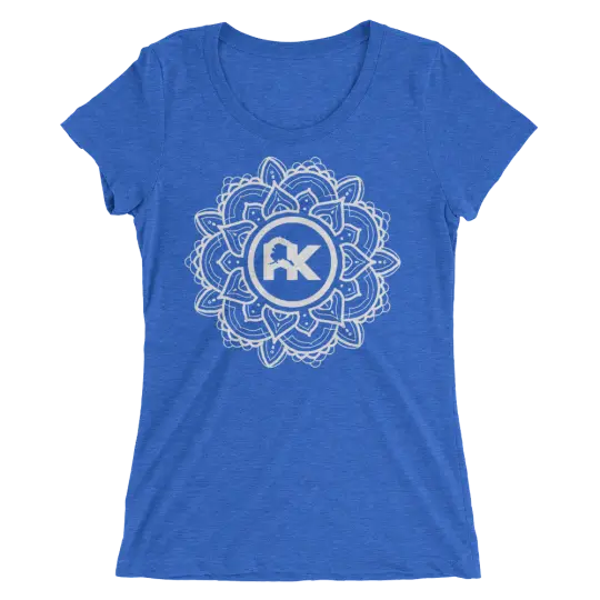 Women's Mandala Logo Tee - Blue/White