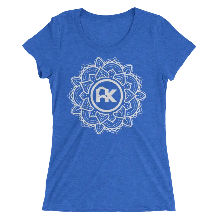 Women's Mandala Logo Tee - Blue/White