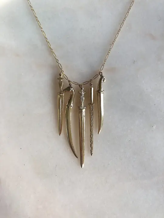 The Ceremony // Five Dagger Necklace // Gold