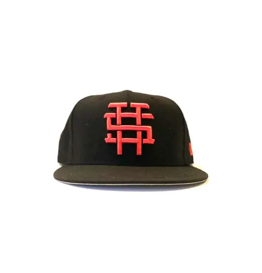 2520 X NEW ERA MONOGRAM LOGO "T5T" 59FIFTY FITTED- BLACK/LAVA RED