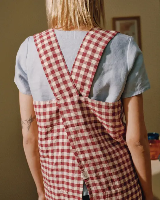 Full Cross Back Pinafore Linen Apron