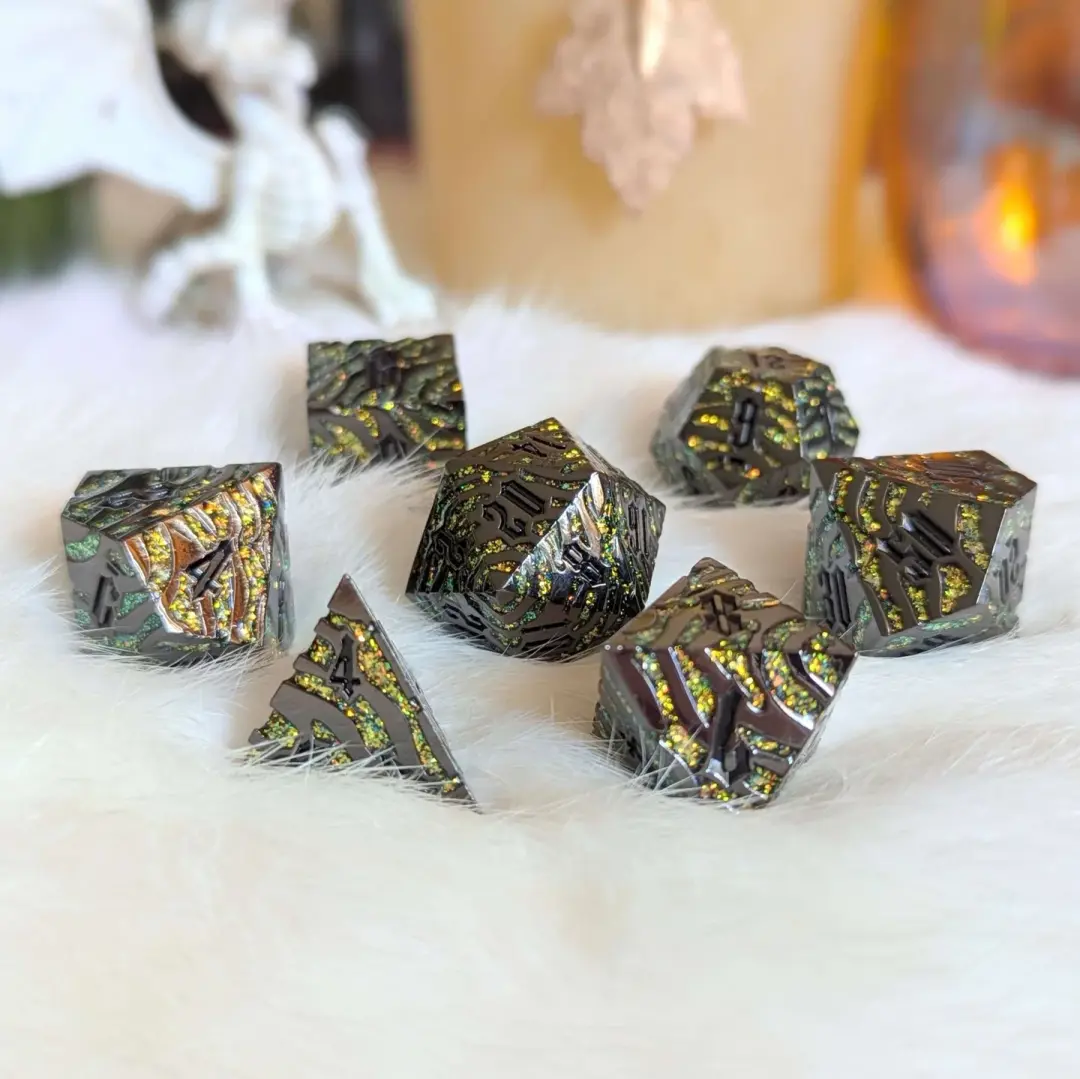 Clawstrike Metal Dice Set – 7-Piece Zinc Alloy Claw DnD Dice
