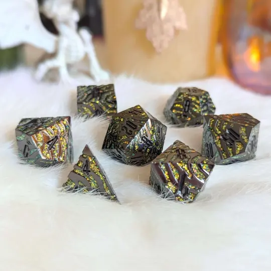 Clawstrike Metal Dice Set – 7-Piece Zinc Alloy Claw DnD Dice