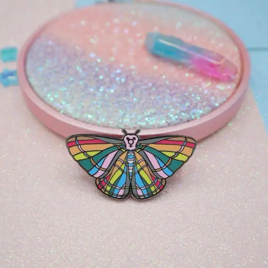 Pride Moth Enamel Pin