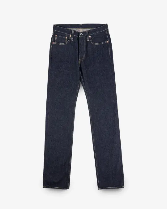 14oz Broken Twill Selvedge Denim Slim Straight Cut Jeans - Indigo