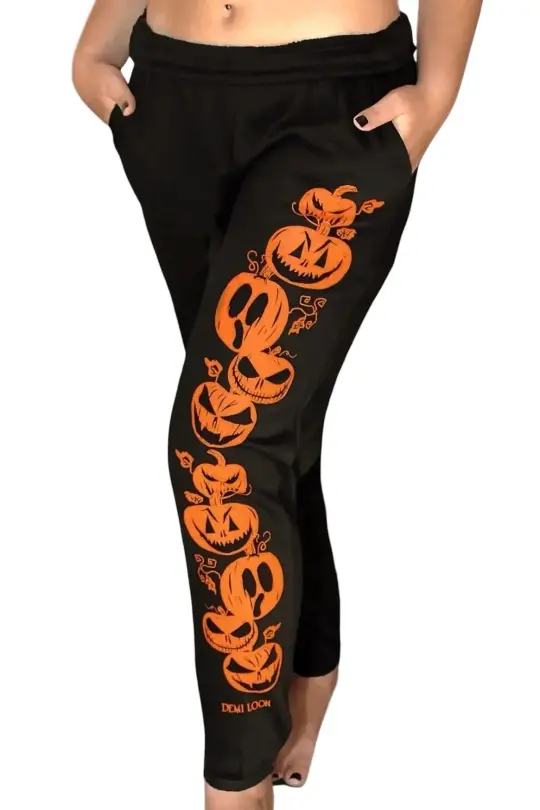 Pumpkin Halloween "Boyfriend Fit" Sweat Pants