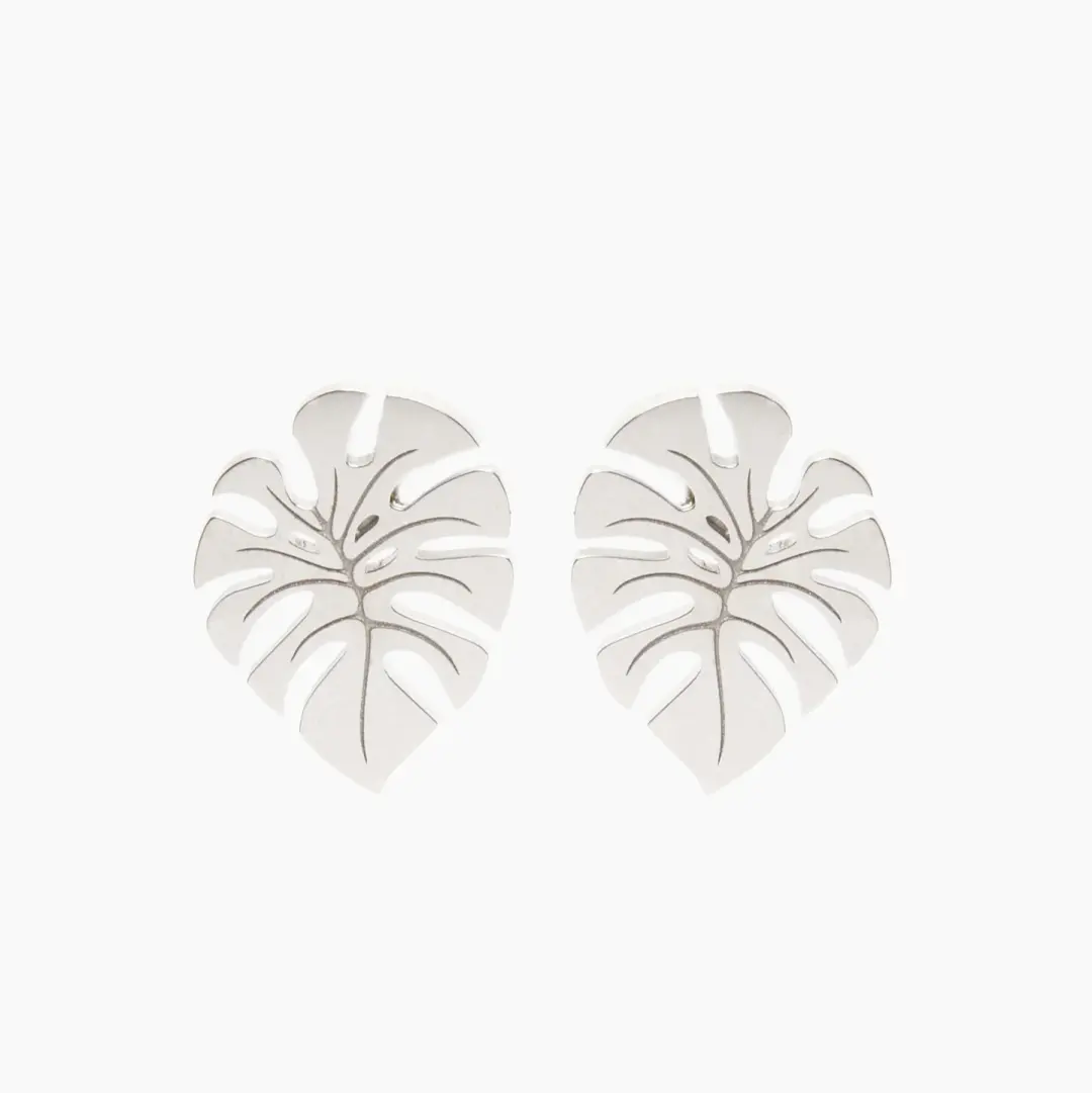 Monstera Leaf Stud Earrings