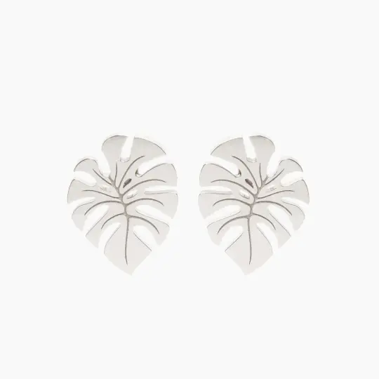 Monstera Leaf Stud Earrings