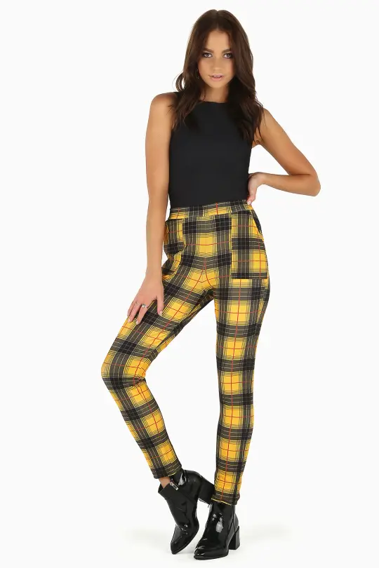 Tartan Grunge Cuffed Pants