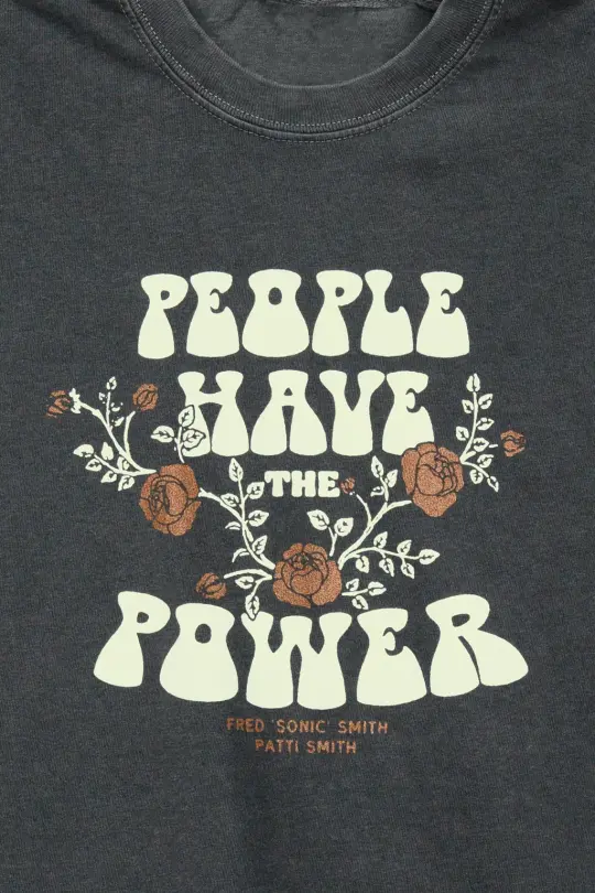 Patti Smith People Have the Power Floral Crop Tee