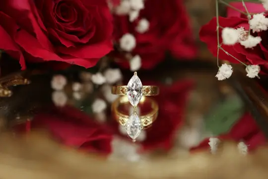 Sacred Union - Marquise Lab Diamond Engagement Ring