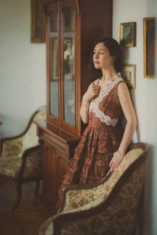 Nolita 28 |Lace & Linen Dress Gown （With Gift scarf)
