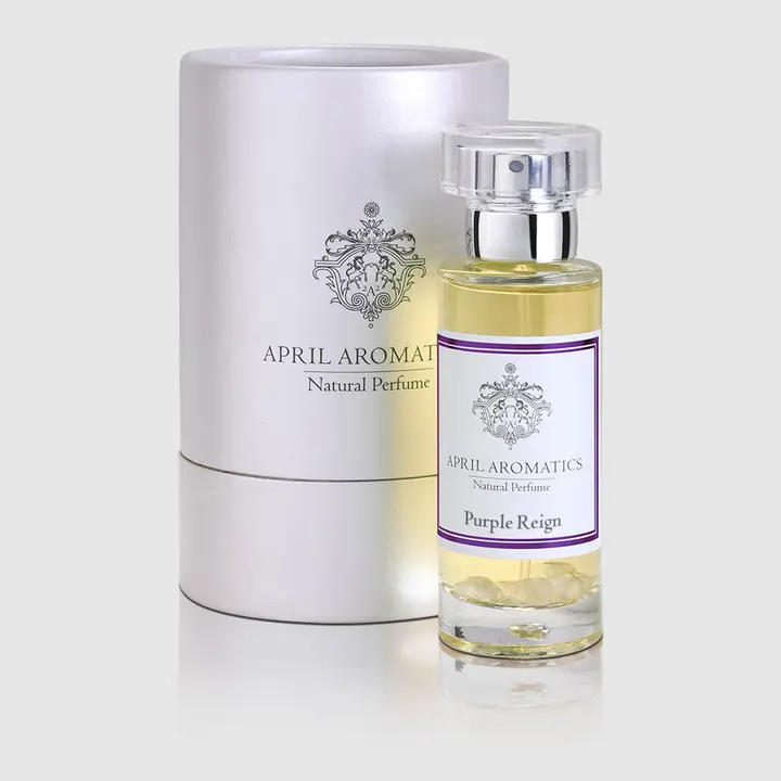 Purple Reign — botanical chakra oils with gemstones for energy centers by April Aromatics, 30 ml