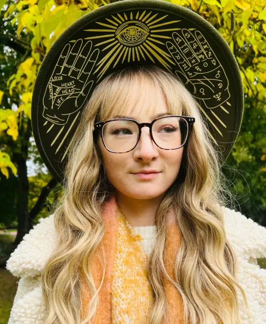 Olive Palmistry Vegan Felt XL Wide Brim Hat