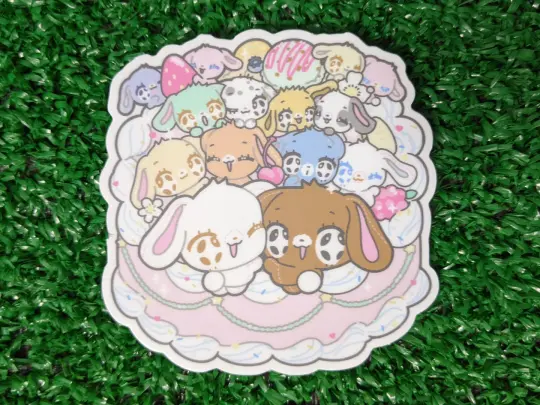 sugar bunnies critter besties waterproof sticker