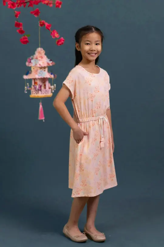 Hayley Dress - Pink Floral Bamboo