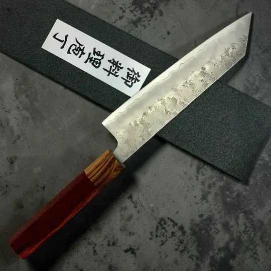 Tokushu Knife Nashiji Ginsan #3 Bunka with Rosewood Wa Handle