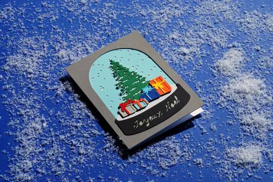 Carte Joyeux Noël - Boule à Neige