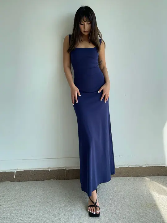 Temperament high-grade pure desire style suspender long skirt female summer new hip fishtail dress R3047