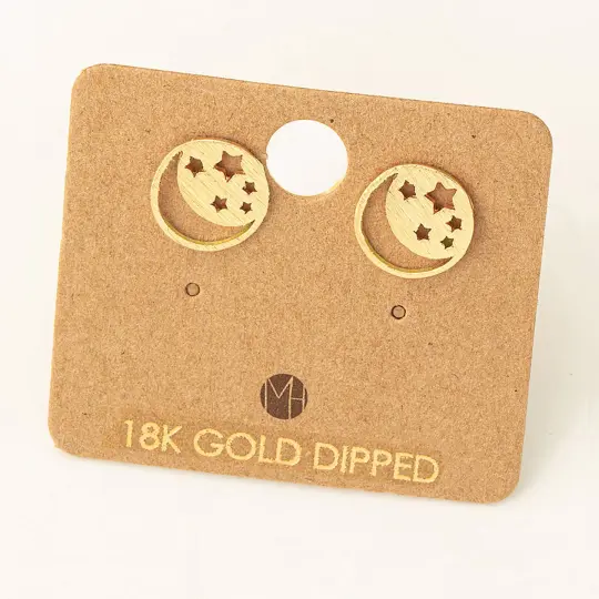 Mini Moon And Stars Stud Earrings 30% off