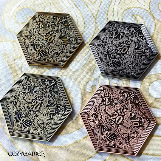 D20 Coin – Life and Death Two-Sided DnD Coin | Fennek & Finch