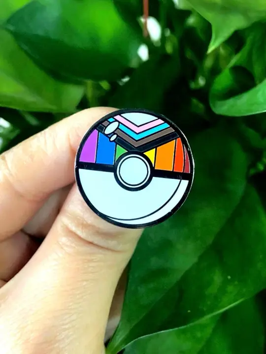 Rainbow Progressive Pride Ball Pin (1.5” - Black Nickel)