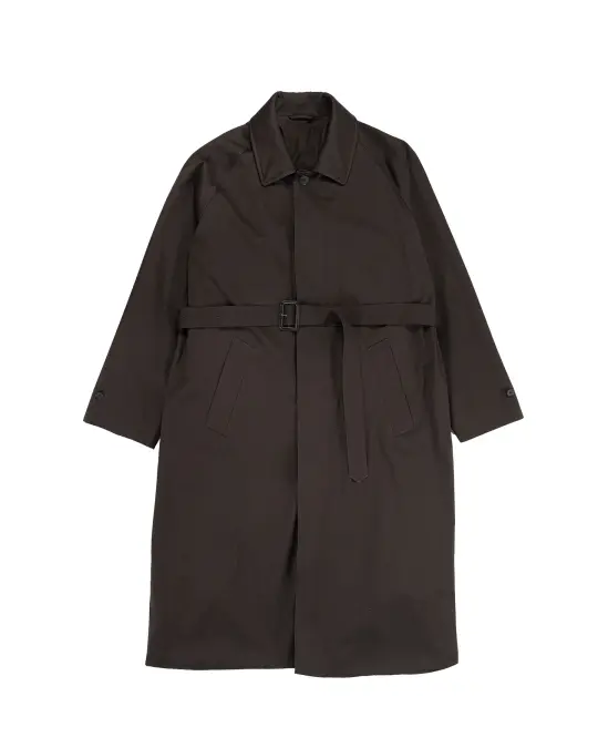 ssstein Oversized Layered Combination Coat Dark Brown