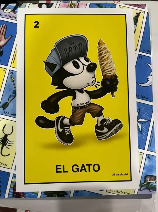 Large El Gato loteria card print