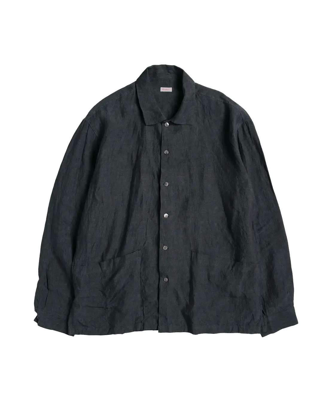 Conkers Martyn Shirt Linen Crossweave Grey & Black
