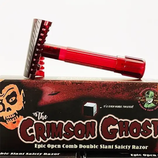 Crimson Ghost Open Comb Double Slant Safety Razor | Twisted Shave Tech
