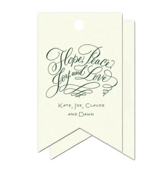 Custom Hope, Peace, Joy, & Love Holiday Gift Tag