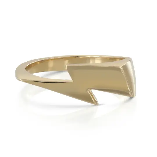 Gold Bowie 'Flash' Signet Ring