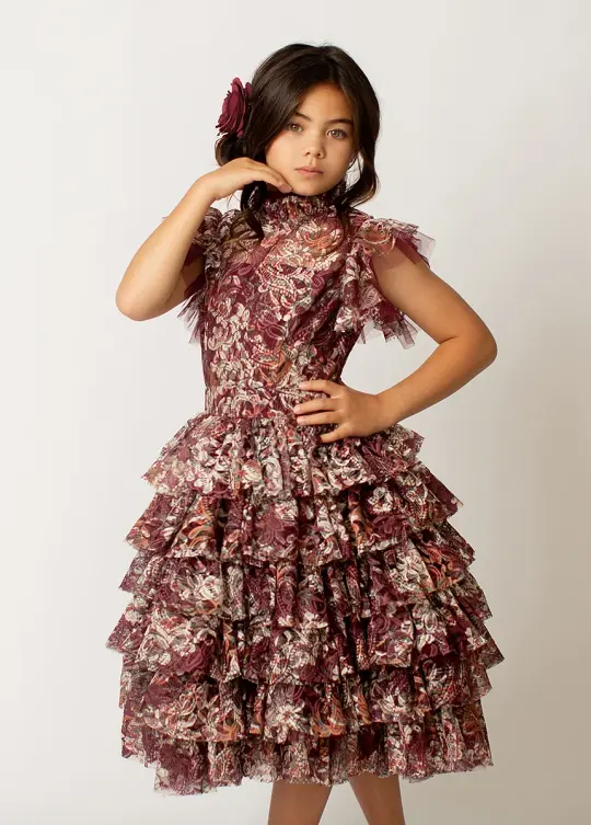 Anouk Petticoat Dress in Currant Floral
