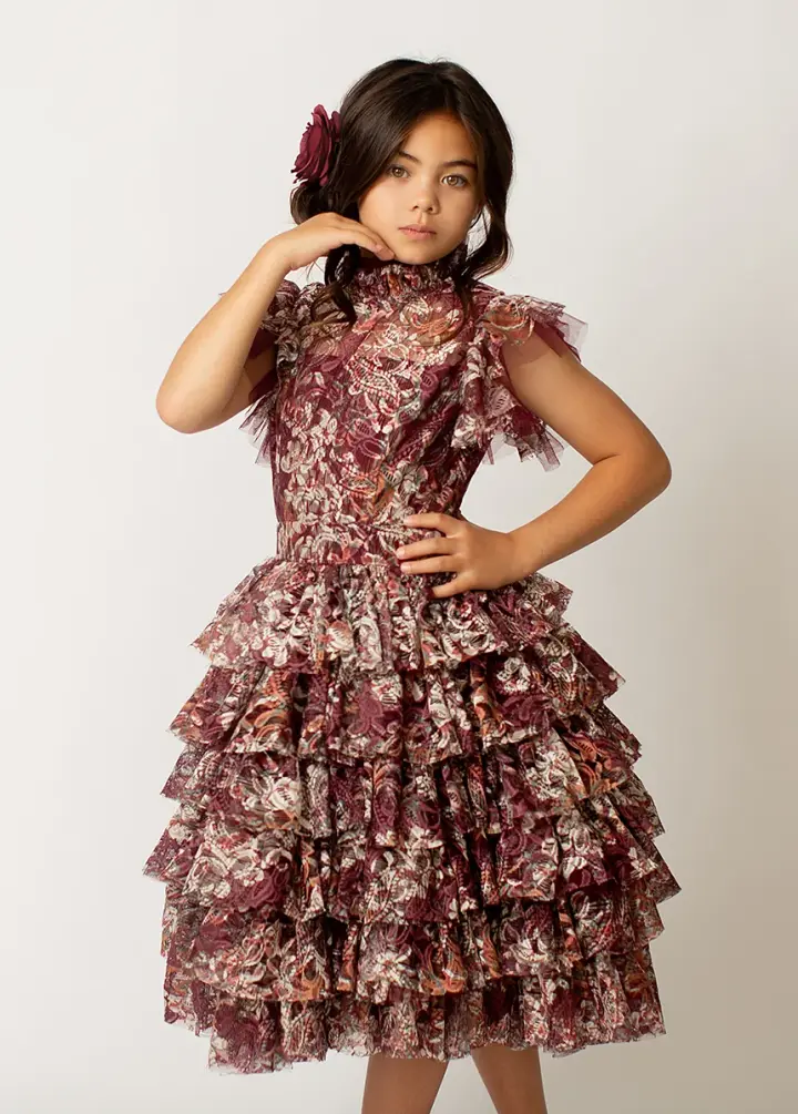 Anouk Petticoat Dress in Currant Floral
