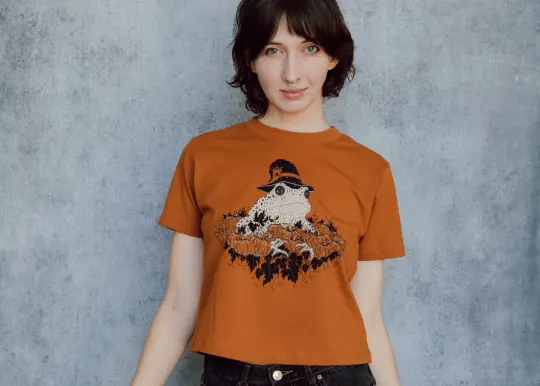 Halloween Toad Crop Tee