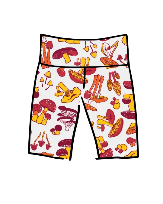 High Rise Bike Shorts Whadda Fungi