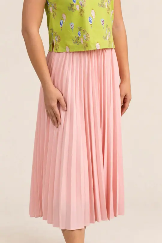 Ladies Pleated Skirt - Pink
