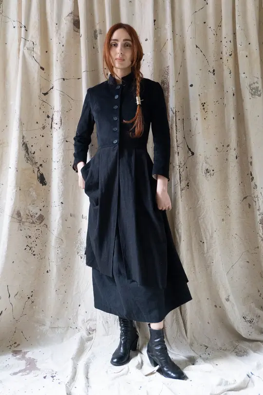 Roisin Jacket - Black Velvet & Linen