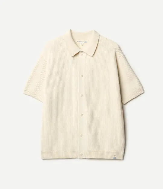 Ribbed Cotton Short Sleeve Shirt