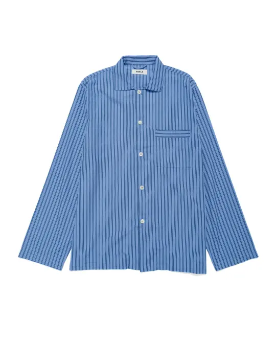 Tekla Poplin Pyjama Shirt Boro Stripes