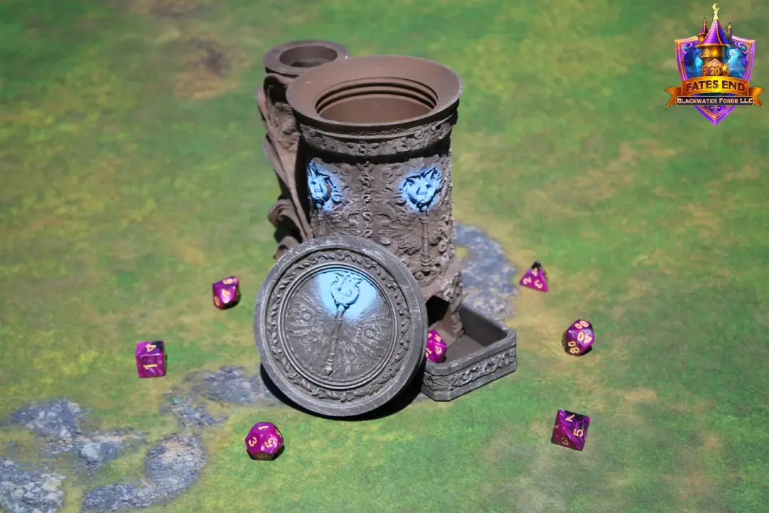 Sorcerer 3D Printed RPG Dice Tower & Can Holder Combo: Fate's End Collection