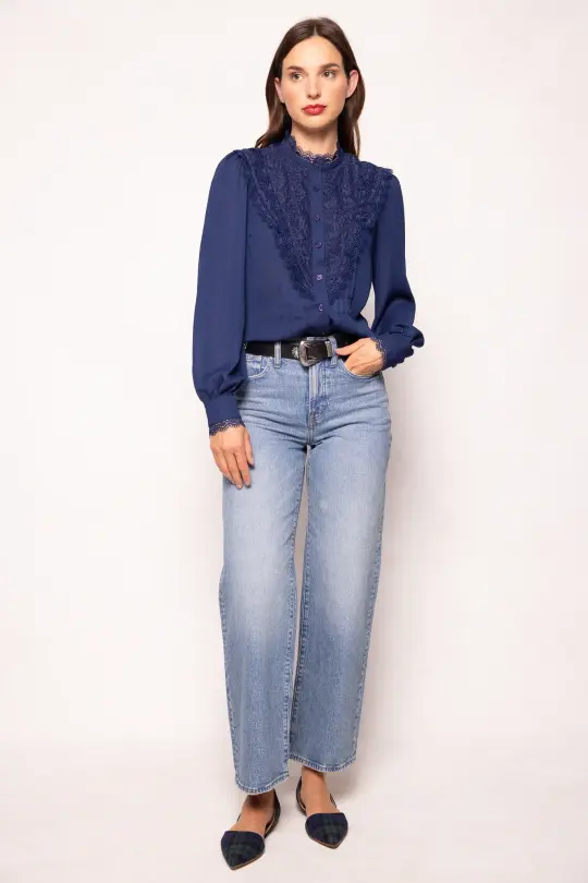 Blythe Blouse in Navy
