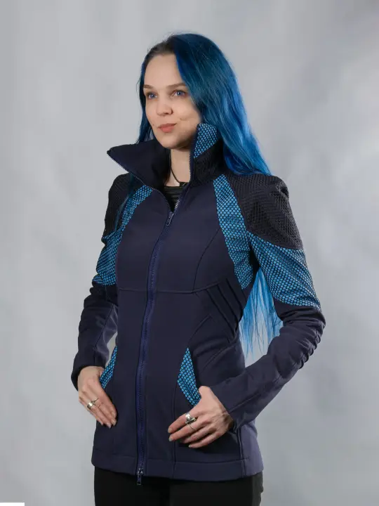 214 Blue cyberpunk softshell jacket