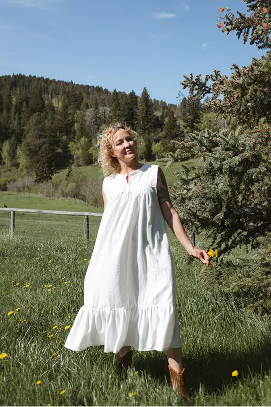 Cotton Nightie in Dove-Medium