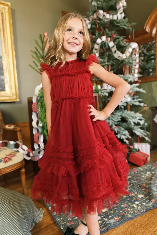 Mini Effie Dress in Garnet
