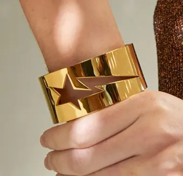 Lightning Bolt/Star Heavyweight Steel Bracelet