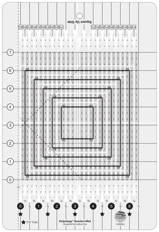 Creative Grids Stripology® Quarters Mini Quilt Ruler