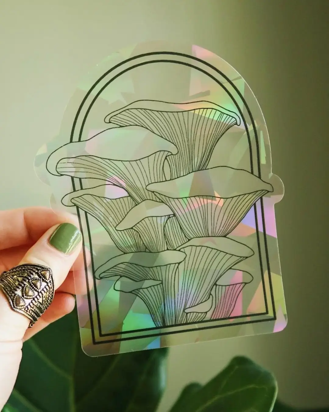 Chanterelle Mushroom Suncatcher Sticker